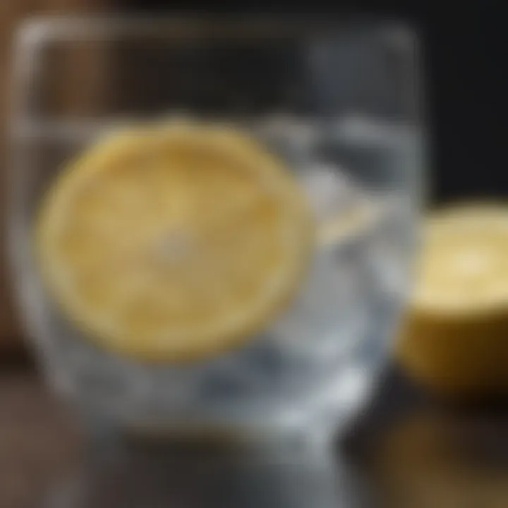 A refreshing glass of water with lemon slice