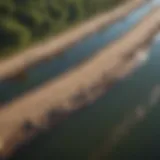 Aerial perspective of lakefront erosion control methods