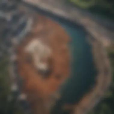 Aerial View of Industrial Waste Discharge into a Water Body