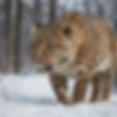 Lone Amur Leopard prowling its diminishing habitat in the snow