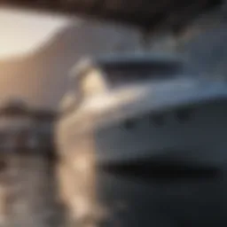 Modern boat undergoing maintenance