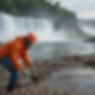 Community Engagement: Local Cleanup at Niagara Falls Local volunteers participating in a cleanup event at Niagara Falls.