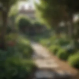 Lush urban garden showcasing diverse plant life