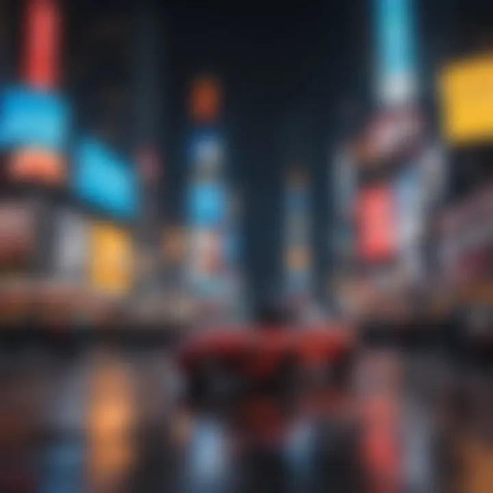 Artistic abstract representation of Times Square lights