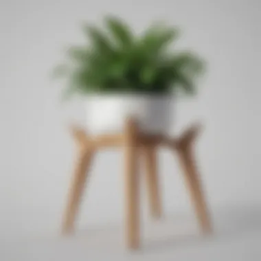 Artistic Wooden Plant Stand with Organic Shapes