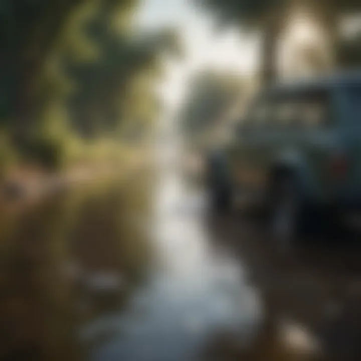 Individuals utilizing technology for flood risk assessment