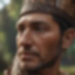 Artistic depiction of ancient bark removal techniques
