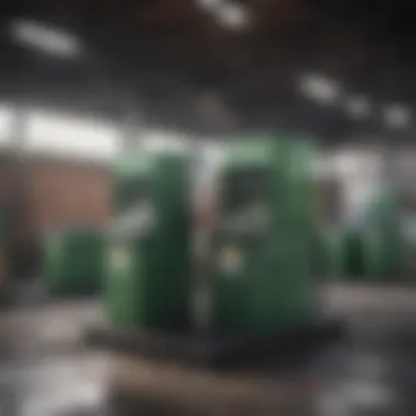 Overview of a Battery Recycling Station A modern battery recycling station showcasing its facilities
