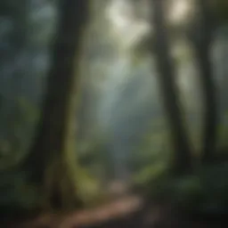 Lush rainforest canopy teeming with diverse flora