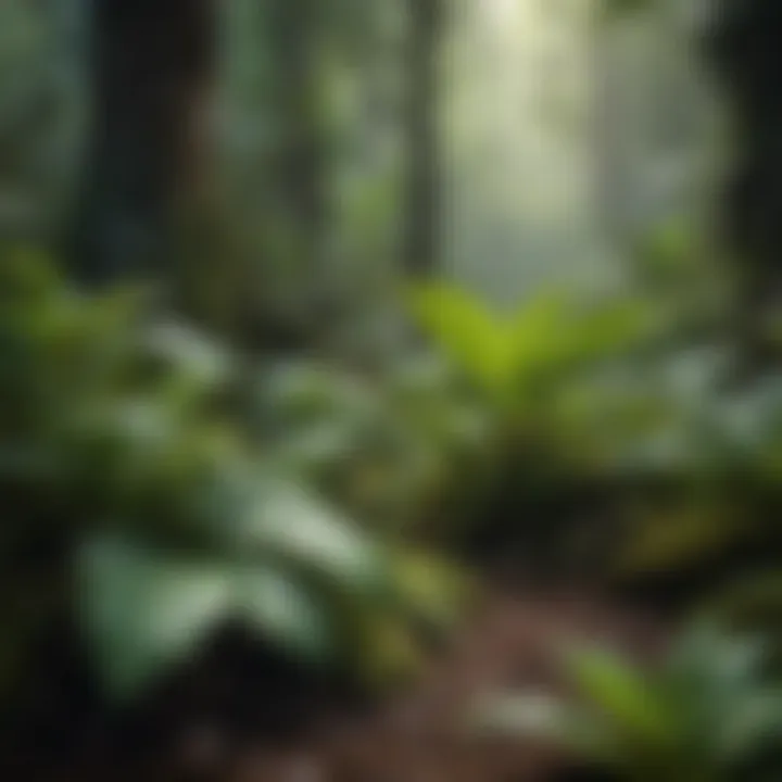 A close-up of medicinal plants found in rainforests
