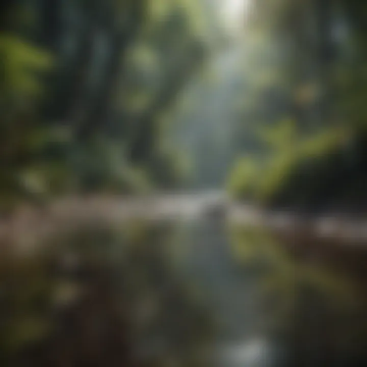 Rainforest stream reflecting the vibrant ecosystem