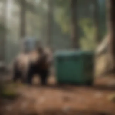Camping with Bear-Resistant Cooler Cooler being used in a camping environment, showcasing its bear-resistant features