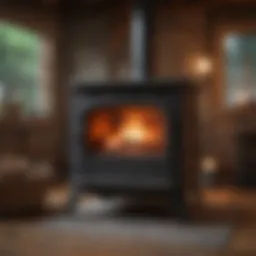 Modern indoor forced air wood furnace