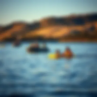 Vibrant Life at Wyoming Lakes Recreational activities on a vibrant Wyoming lake