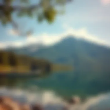 Tranquil lake nestled among the mountains