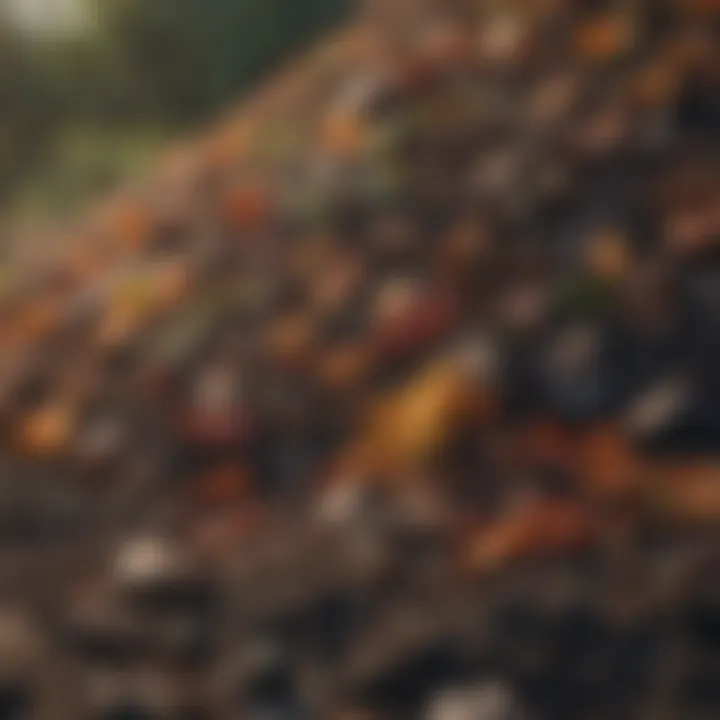 A well-maintained compost pile showcasing layers