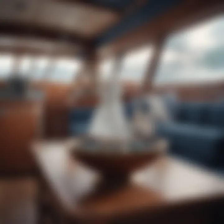 Elegant boat interior with nautical decor