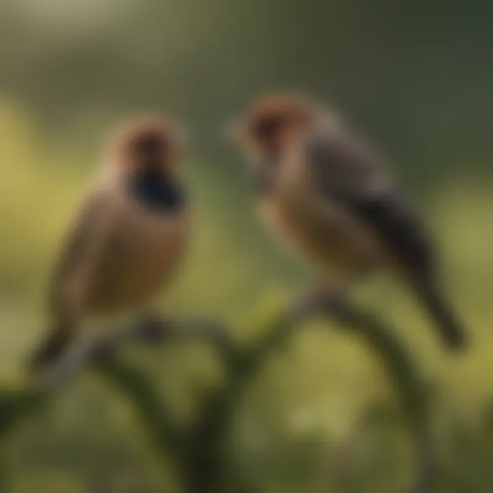 Bobolinks singing in harmony on a sunny day