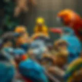 Exploring Avian Diversity in Breeding Diverse collection of avian species showcasing breeding varieties