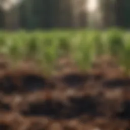 Close-up view of healthy pine tree seedlings in a nursery