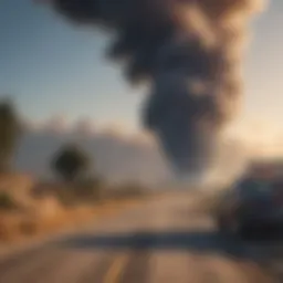 Illustration depicting the impact of harmful emissions on the environment