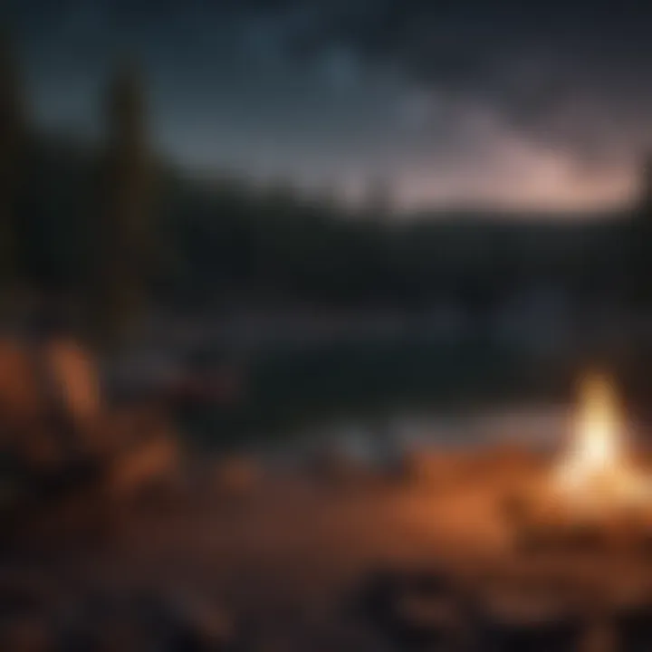 Campfire Under a Starlit Sky at Crystal Lake