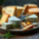 Exploring the World of Cheese A diverse selection of cheeses displayed artfully on a wooden board.