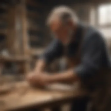 Carpenter crafting sustainable wooden structures in workshop