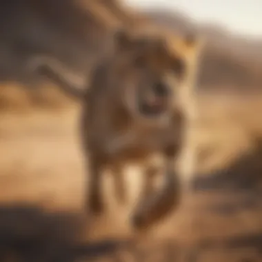 Speedy Cheetah on the Run Cheetah sprinting across the savannah