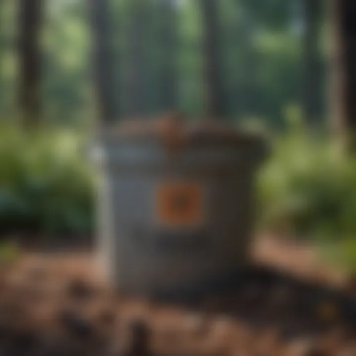 Chemical products in compost bin