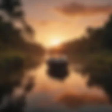 A serene sunset over a calm waterway, showcasing the importance of conservation