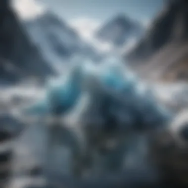 The Melting Reality: Impact on Glaciers Illustration depicting melting glaciers