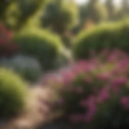 Vibrant flowering shrubs in a garden setting