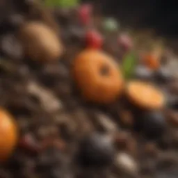 A vibrant compost pile showcasing diverse organic materials