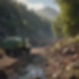 Traditional waste disposal site with natural surroundings