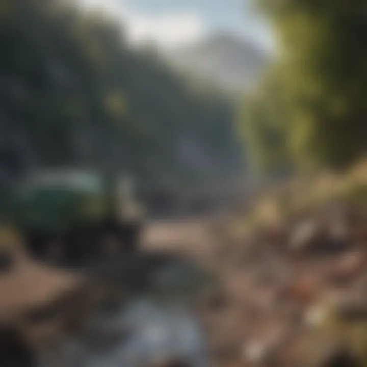 Traditional waste disposal site with natural surroundings