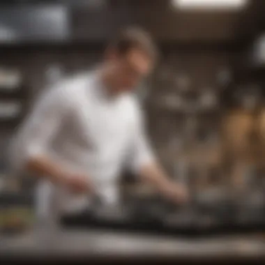 Inspector examining restaurant kitchen equipment