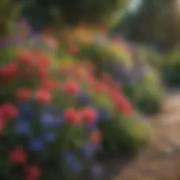 Lush Garden Bed with Colorful Flowers