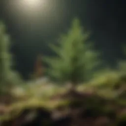 Sapling of a Christmas tree with delicate green needles