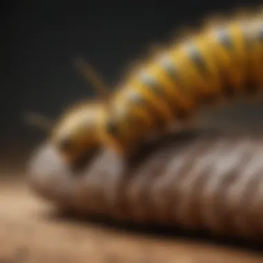 Caterpillar Morphology A close-up of caterpillar morphology highlighting distinct physical features.