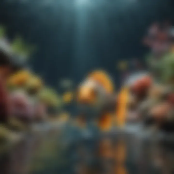 Diverse species of saltwater fish swimming together