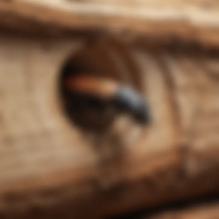 Illustration of wood borer lifecycle in timber