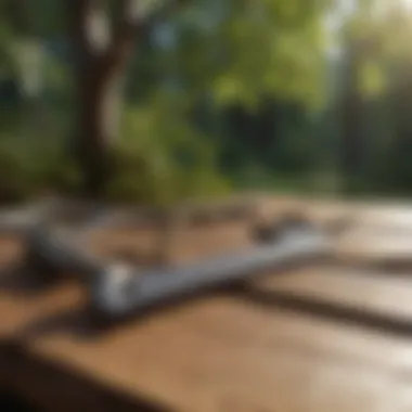 Tree branch cutting tools laid out on wooden surface