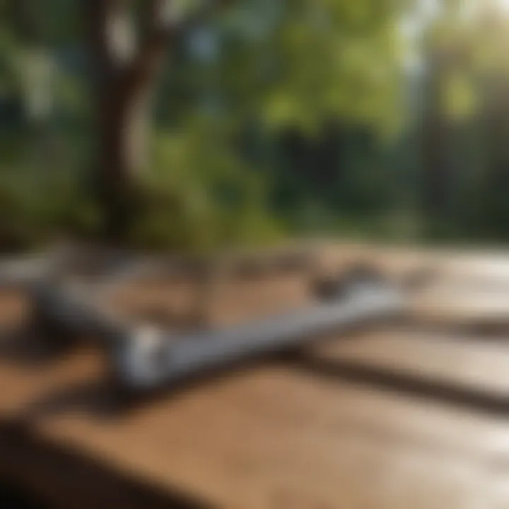 Tree branch cutting tools laid out on wooden surface