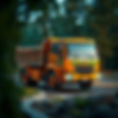 Eco-Friendly Innovations in Dump Truck Design A conceptual image showing eco-friendly innovations in dump truck design