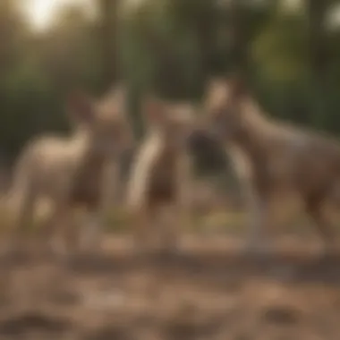 Coyote Pups Playfully Interacting