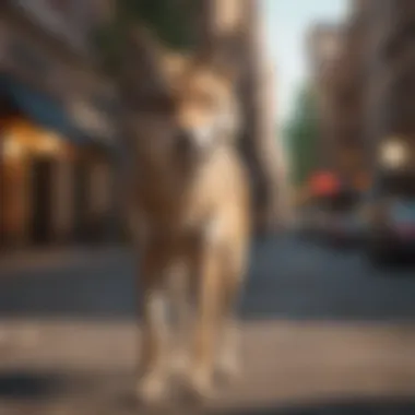 Coyote Demonstrating Resourcefulness in Urban Setting Coyote Demonstrating Resourcefulness in Urban Setting