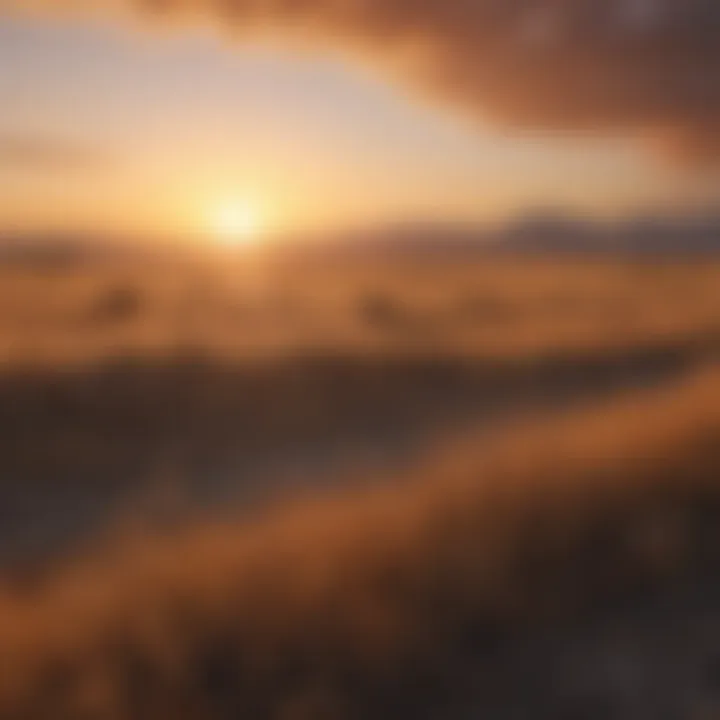 Sunset Over Vast Plains with Grazing Wildlife