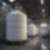 Cryogenic LNG storage tank at a facility