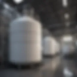 Cryogenic LNG storage tank at a facility